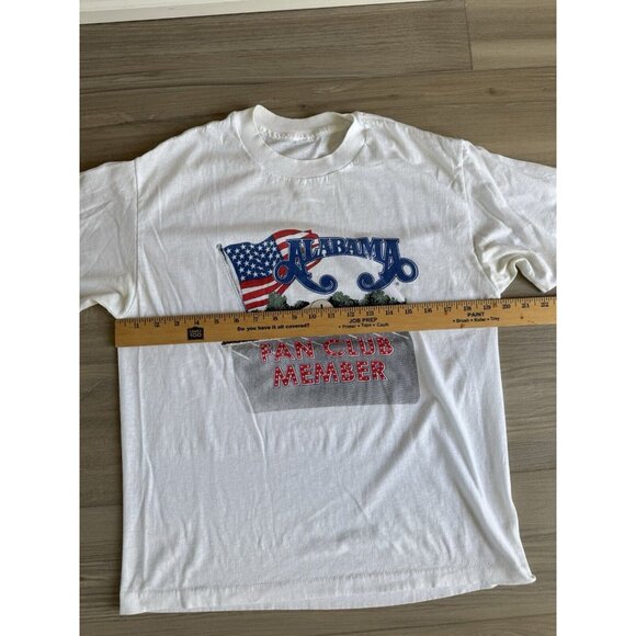 VINTAGE Alabama Fan Club Shirt Mens Small / Womens M White 90s Single Stitch Tee - Picture 5 of 10